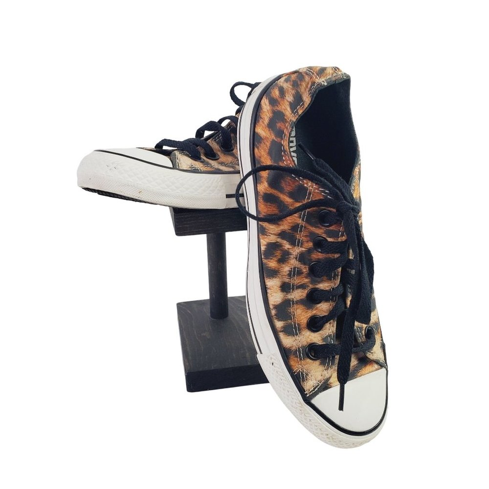 Converse All Star Low Top Flats Leopard Print. W7 M5 - Picture 2 of 10